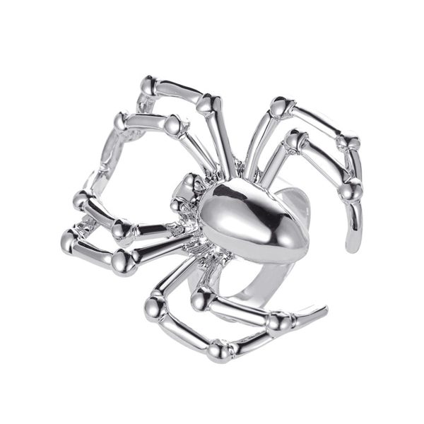 Silver-Plated Spider Adjustable Ring Fashion