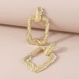 18K Gold-Plated Twine Open Rectangle Drop Earrings For Cheap