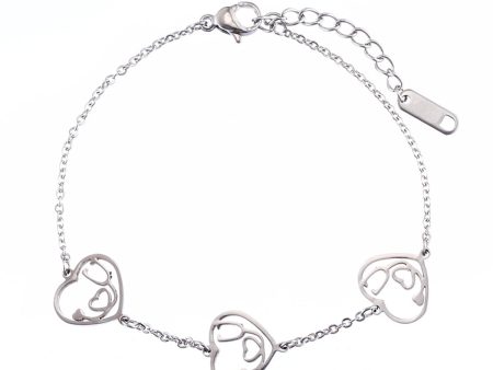 Silver-Plated Stethoscope Heart Charm Bracelet For Discount