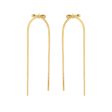 18K Gold-Plated Herringbone Tassel Bow Drop Earrings For Cheap