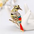 18K Gold-Plated & Cubic Zirconia Bird Brooch Online now