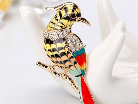 18K Gold-Plated & Cubic Zirconia Bird Brooch Online now