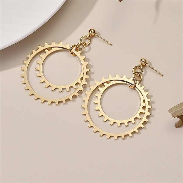 18K Gold-Plated Gear Drop Earring Online