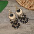 Black Resin & Polyster 18K Gold-Plated Tassel Drop Earrings Fashion