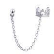 Silver-Plated Heart Crown Chain Ear Cuff For Sale