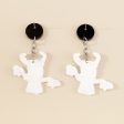 Black Acrylic & Silver-Plated Ghost Drop Earring Discount