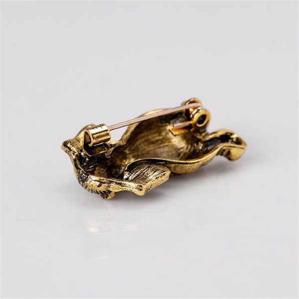 18K Gold-Plated Dog Brooch on Sale