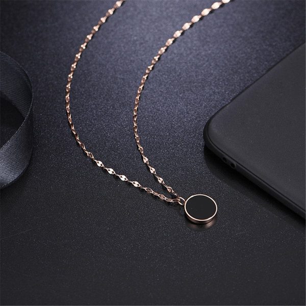 Black Shell & 18K Rose Gold-Plated Round Pendant Necklace Online Hot Sale