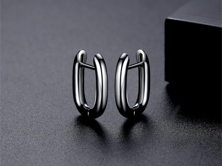 Silver-Plated U-Shape Huggie Earring Fashion