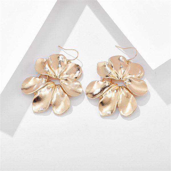 18K Gold-Plated Flower Drop Earrings For Cheap