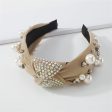 Pearl & Khaki Polyster Cubic Zirconia-Accent Knotted Headband Online Hot Sale