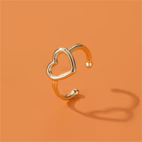 18K Gold-Plated Open Heart Ear Cuff Hot on Sale