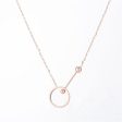 18K Rose Gold-Plated Hollow Circle & Bar Pendant Necklace For Discount