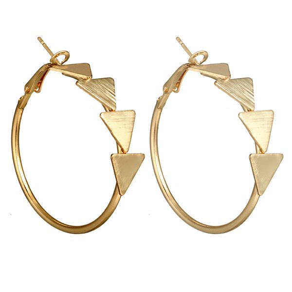 18K Gold-Plated Triangle Quartet Hoop Earrings For Discount