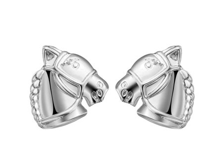 Silver-Plated Horse Head Stud Earrings Hot on Sale