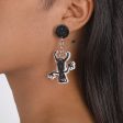 Black Acrylic & Silver-Plated Ghost Drop Earring Discount