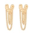 18K Gold-Plated Heart Chain Drop Earrings For Discount