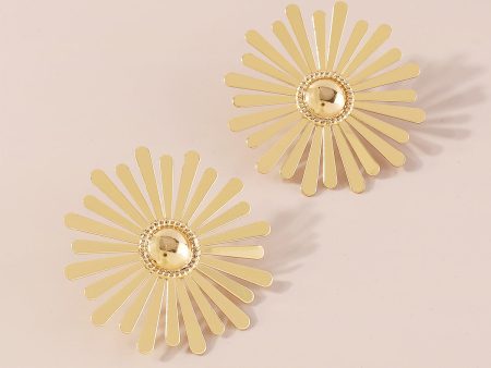 18K Gold-Plated Sunflower Stud Earrings on Sale