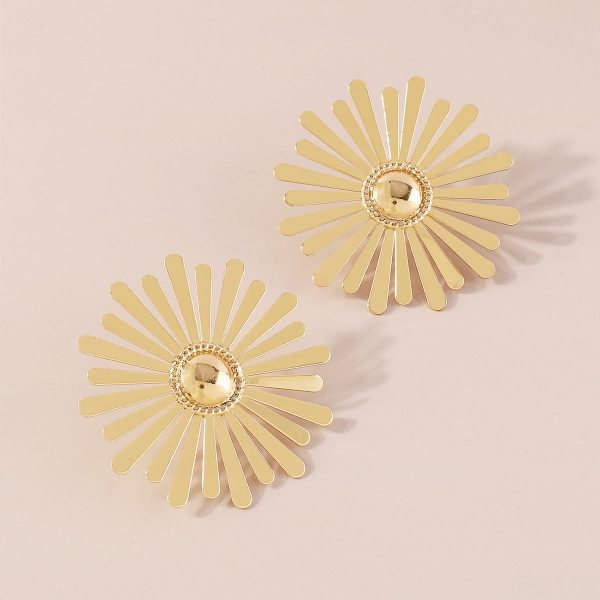 18K Gold-Plated Sunflower Stud Earrings on Sale