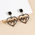 Black Crystal & 18K Gold-Plated Flame Heart Drop Earrings Online Hot Sale