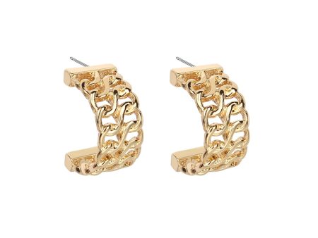 18K Gold-Plated Weaving Huggie Earrings Online Sale