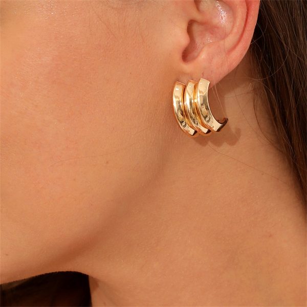 18K Gold-Plated Layered Huggie Earrings Hot on Sale