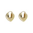 18K Gold-Plated Heart Lock Huggie Earrings For Sale