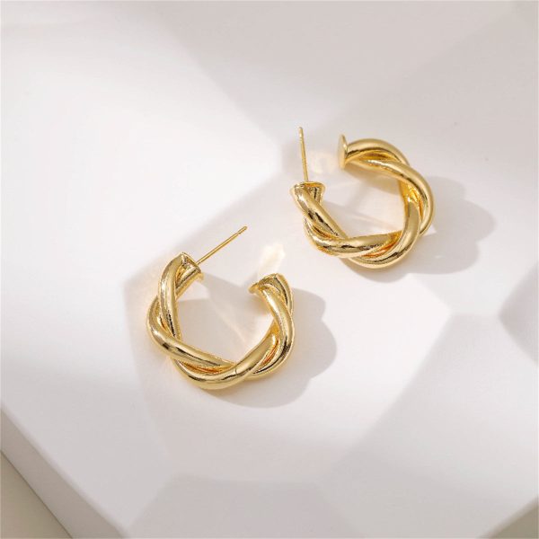 18K Gold-Plated Twine Huggie Earrings Sale