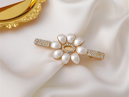 18K Gold-Plated & Pearl Floral Hair Clip Online Sale