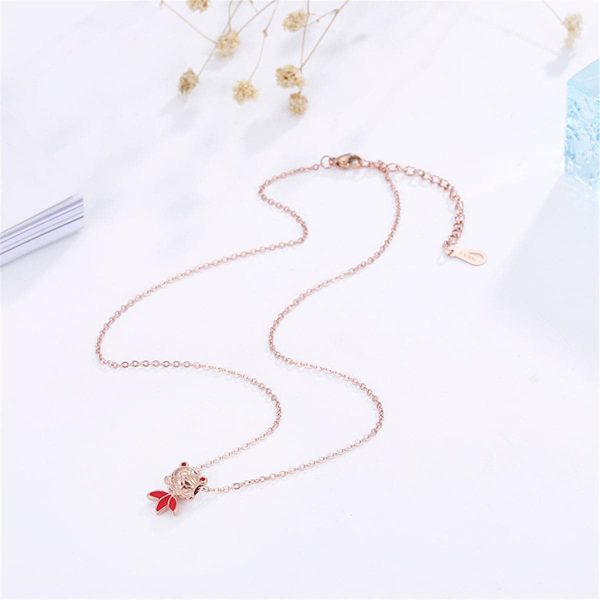 18K Rose Gold-Plated Fish Pendant Necklace For Cheap