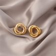 18K Gold-Plated Interlocked Circle Stud Earrings Online Hot Sale