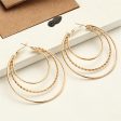 18K Gold-Plated Tri-Circle Hoop Earrings For Cheap