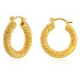 18K Gold-Plated Twisted Thread Hoop Earrings For Cheap