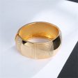 18K Gold-Plated Embossed Wavy Pattern Bangle For Discount