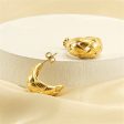 18K Gold-Plated Weave-Accent Huggie Earrings Fashion