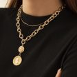 18K Gold-Plated Coin Pendant Necklace Set on Sale