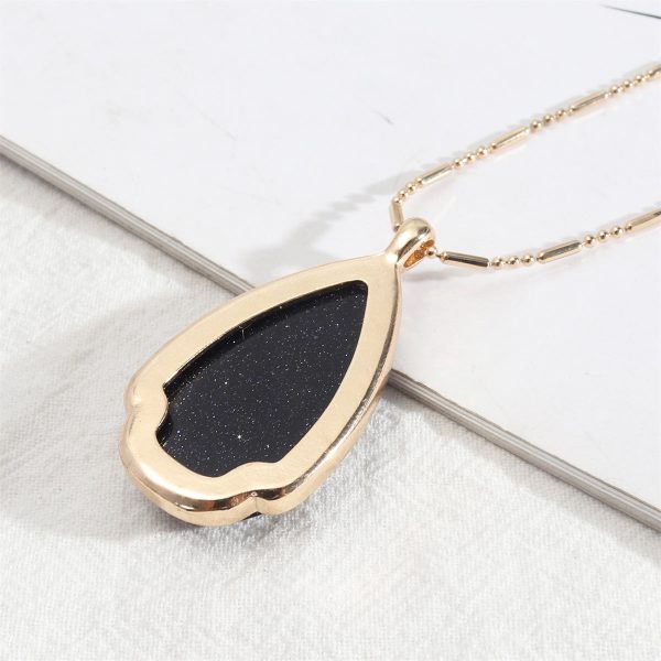 Black Quartz & 18K Gold-Plated Drop Pendant Necklace Online