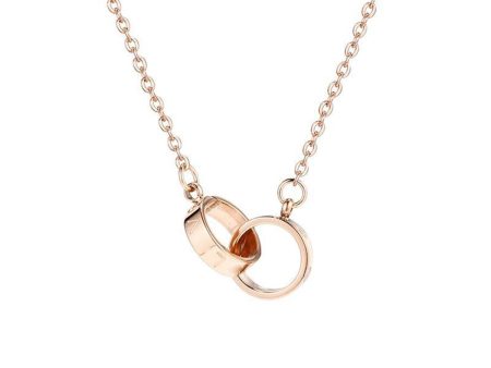 18K Rose Gold-Plated Crossing Ring Pendant Necklace Sale