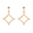 18K Gold-Plated Open Rhombus Drop Earrings For Discount