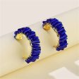 Blue Acrylic & 18K Gold-Plated C-Shape Stud Earrings Online Hot Sale