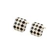 Black & White Checkerboard Square Stud Earrings Discount