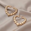 18K Gold-Plated Hearts Hoop Earrings For Discount