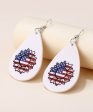 White & Red Polystyrene Stars & Stripes Sunflower Drop Earrings For Sale