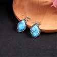 Turquoise & Cubic Zirconia Marquise Drop Earrings on Sale