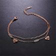 18K Rose Gold-Plated Heart Layer Anklet Fashion