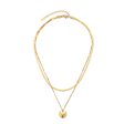 18K Gold-Plated  Love You  Heart Layered Pendant Necklace Supply