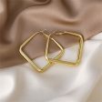 18K Gold-Plated Open Square Hoop Earrings Online