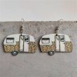 White & Yellow Camper Wood Drop Earrings Hot on Sale