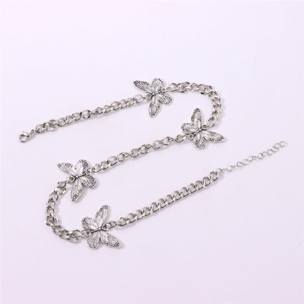 Silver-Plated Butterfly Cuban Chain Necklace Online