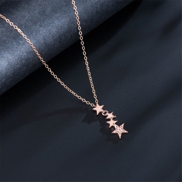 18K Rose Gold-Plated Falling Star Pendant Necklace For Sale